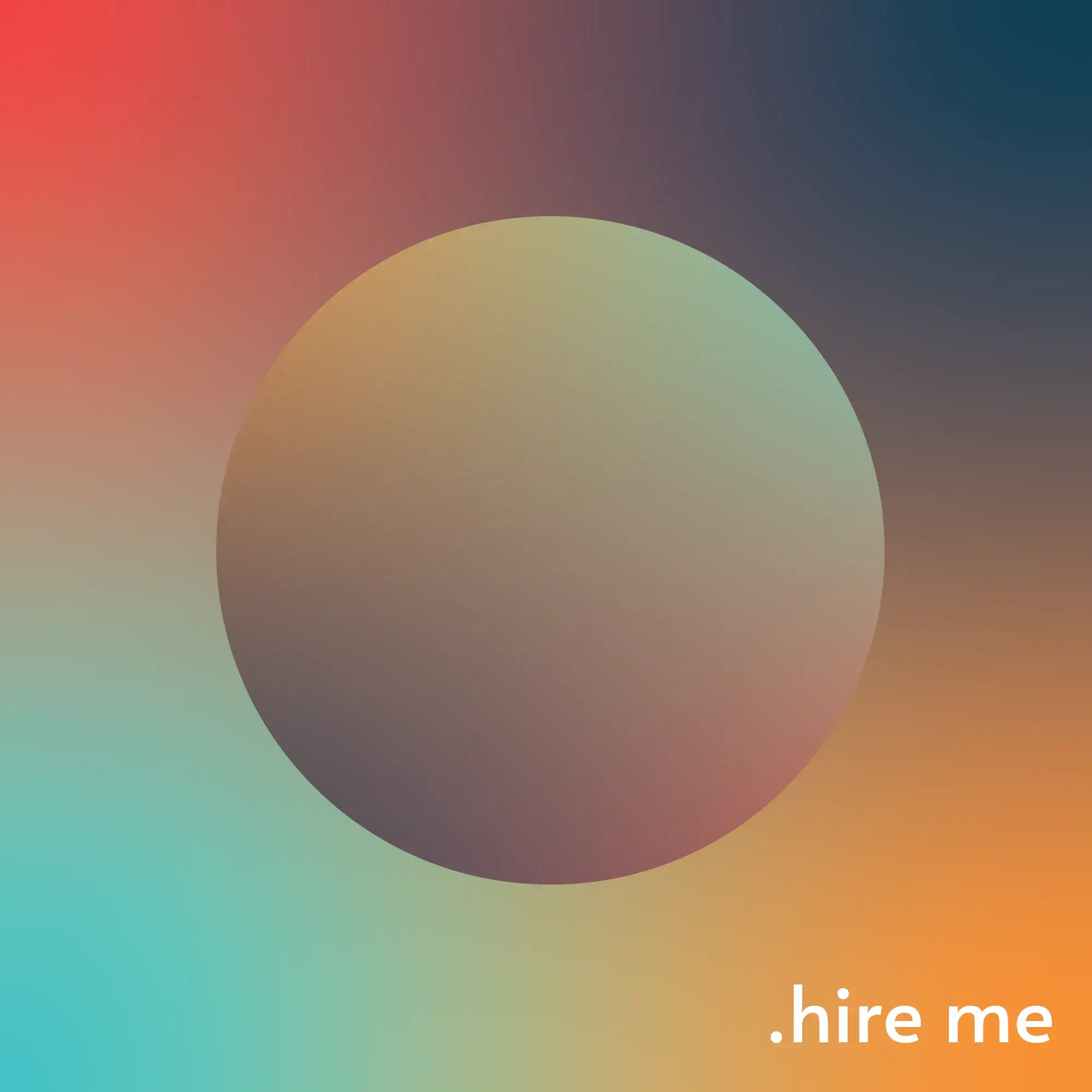 En billede hvor der kun står 'hire me' i det nedre højre hjørne